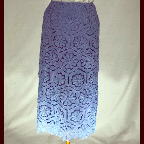 💥clearances💥Preston and York Blue LaceSkirt Sz 6 - Picture 1 of 4